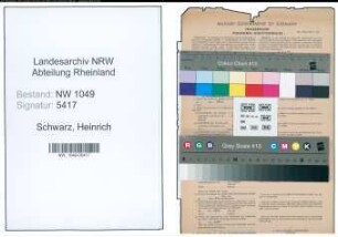 Entnazifizierung Heinrich Schwarz , geb. 26.03.1917 ()