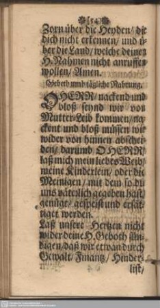Gebeth umb tägliche Nahrung