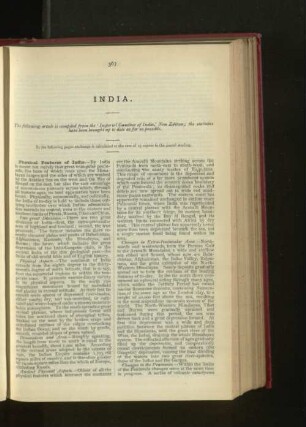 India, Generl Information and Statistical Tables