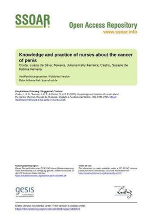 Knowledge and practice of nurses about the cancer of penis
