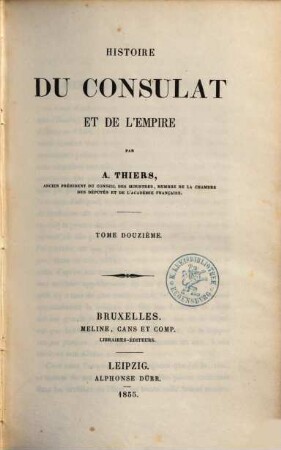 Histoire du consulat et de l'empire, 12