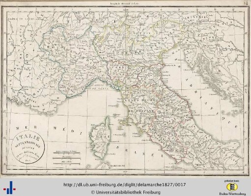 Italie septentrionale divisée en ses différens États. 1825.