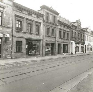Cottbus, Friedrich-Ebert-Straße 15/16. Wohnhäuser mit Läden (2.H.19.Jh.). Straßenansicht