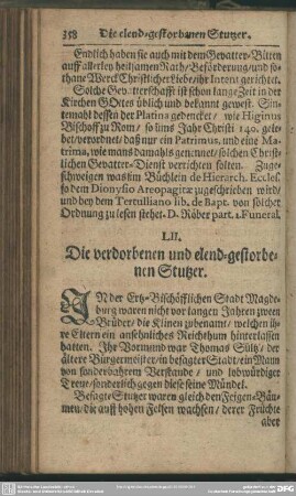 LII. Die verdorbenen und elend-gestorbenen Stutzer