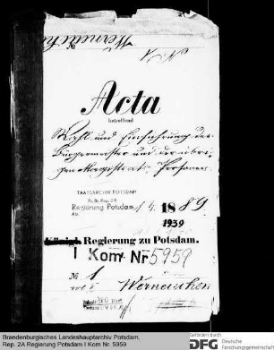 Wahl und Einführung der Bürgermeister und der übrigen Magistratsmitglieder in Werneuchen