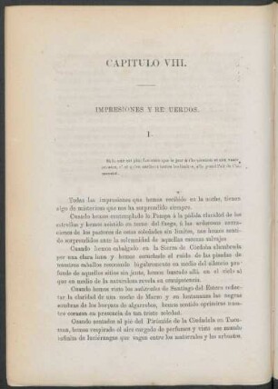 Capítulo VIII. - Impresiones y recuerdos.