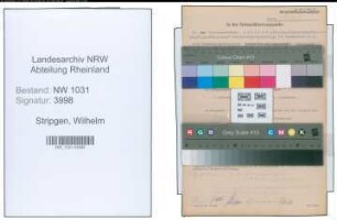 Entnazifizierung Wilhelm Stripgen , geb. 24.12.1897 (Polizeiinspektor)