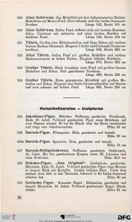 Holzschnitzereien – Sculpturen (Nr. 535-547)