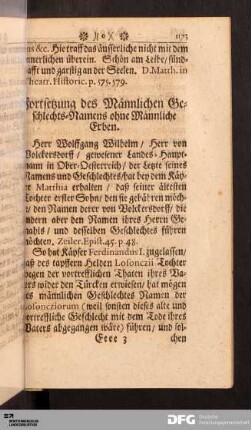 Fortsetzung des Männlichen Geschlechts-Namens ohne Männliche Erben.