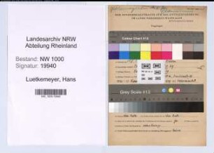 Entnazifizierung Hans Luetkemeyer, geb. 18.03.1907 (Studienrat)