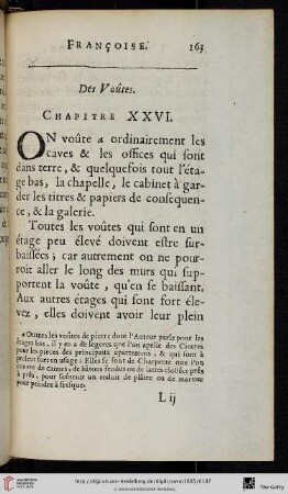 Chap. 26. : Des Voûtes