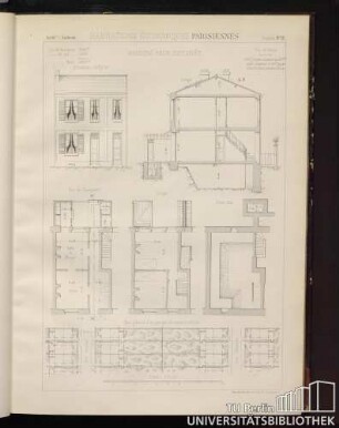 Planche No. 12 Habitations économiques Parisiennes. Maisons pour employés