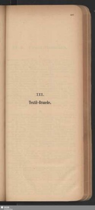 III. Textil-Branche