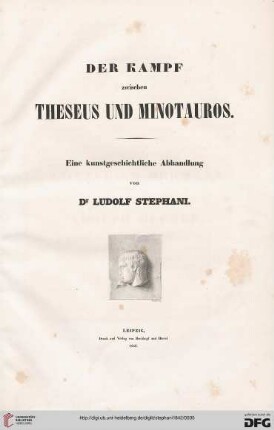 Der Kampf zwischen Theseus und Minotaurus : eine kunstgeschichtliche Abhandlung