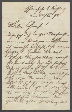 Brief von Georg Kolbe an Hans Albrecht Graf von Harrach