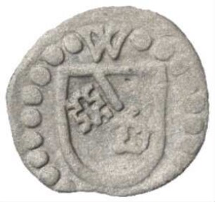 Münze, Pfennig (einseitig), Pfennig (Schüsselpfennig), Ende 16. Jh.