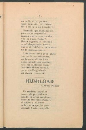 Humildad : A Ángel Marino