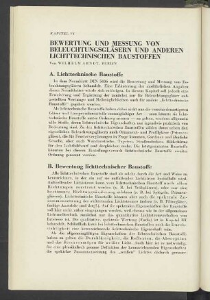 B. Bewertung lichttechnischer Baustoffe