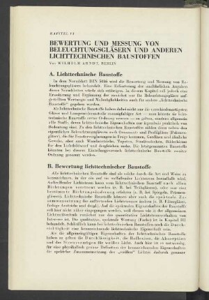 B. Bewertung lichttechnischer Baustoffe