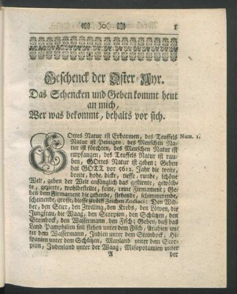 Geschenck der Oster-Ayr