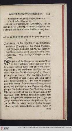 3: [Rezension von: Einleitung in die schönen Wissenschaften. Nach dem Französichen des Herrn Batteur, mit Zusätzen vermehrt von C.W. Ramler]