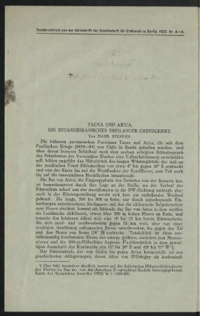 Tacna und Arica, ein südamerikanisches Dreiländer-Grenzgebiet.