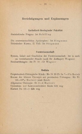 28, Berichtigungen und Ergänzungen