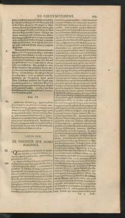 Locus XVIII. De Paschate Sive Agno Paschali.