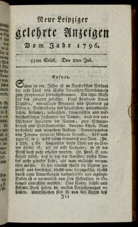 55tes Stück. Den 8ten Jul.