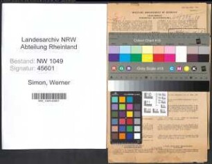 Entnazifizierung Werner Simon , geb. 04.02.1913 (Finanzbeamter)