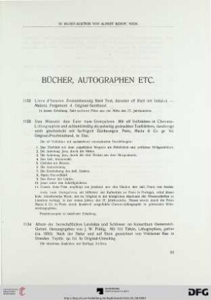Bücher, Autographien etc. (Nr. 1132-1144)