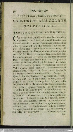 Sebastiani Castellionis Sacrorum Dialogorum Selectiores