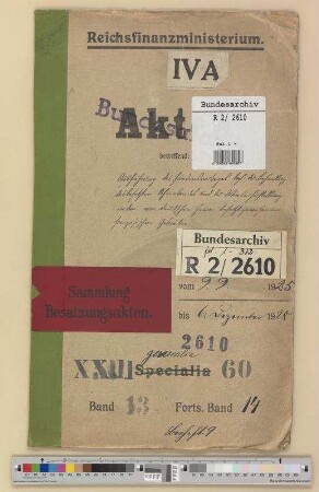 Behandlung des besetzten Rheinlands und Wiederherstellung in dem vom deutschen Heer besetzt gewesenen französischen Gebieten: Bd. 13
