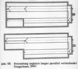 Entmistung ungleich langer parallel verlaufender Dungachsen (248)