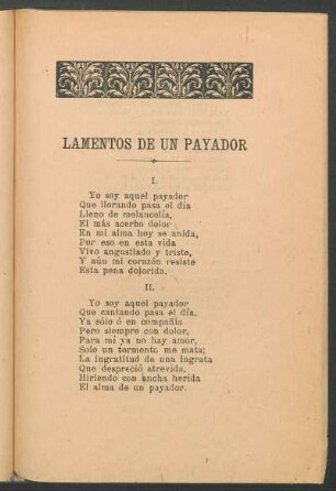 Lamentos de un payador