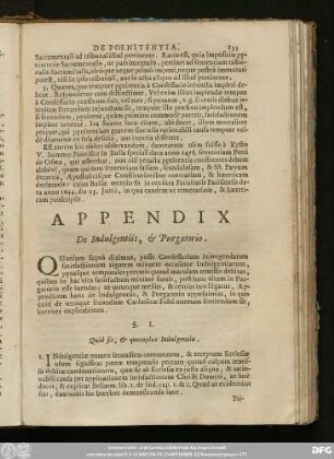 Appendix De Indulgentiis, & Purgatorio.