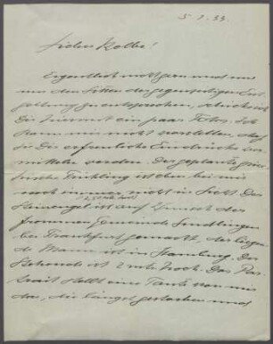 Brief von Richard Scheibe an Georg Kolbe