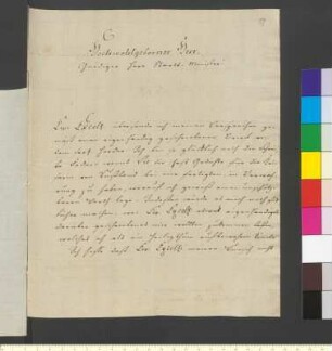 Brief von Schütz, Johann Heinrich Friedrich an Goethe, Johann Wolfgang von