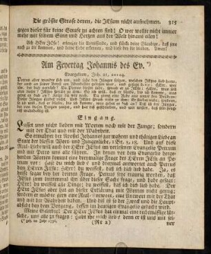 315-323, LXIV. Am Feyertag Johannis des Evangelisten