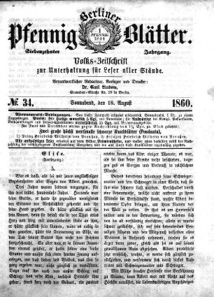 No. 34, Sonnabend, den 18. August