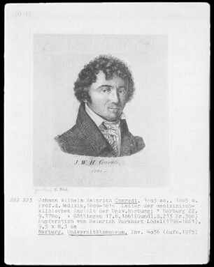 Bildnis Johann Wilhelm Heinrich Conradi (1780-1861), 1805-1814 Professor der Medizin in Marburg