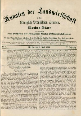 No. 16. Berlin, den 13. April 1864. IV. Jahrgang.