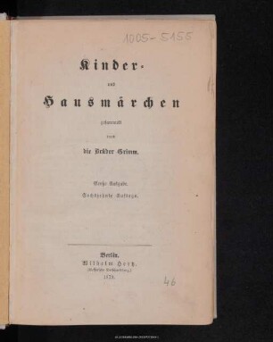 Kinder- und Hausmärchen
