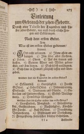 275-376, Einleitung zum Gebrauch der zehen Gebotte