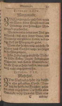 Titulus XXIV. Morgengabe.