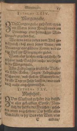 Titulus XXIV. Morgengabe.