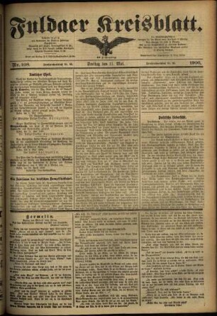 Ausgabe vom Freitag, den 11. Mai 1906.