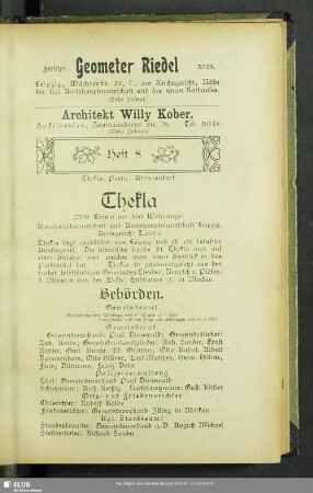 Heft 8. Thekla, Portitz, Abtnaundorf