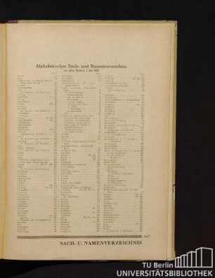 Alphabetisches Sach- und Namenverzeichnis zu den Seiten 1 bis 640.