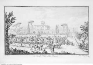 Vedute delle ville, e d'altri luoghi della Toscana / Giuseppe Zocchi. Nuova ed. Firenze Bouchard, 1757Tafel 33.: La Real Villa della Petraia - Vedute delle ville, e d'altri luoghi della Toscana